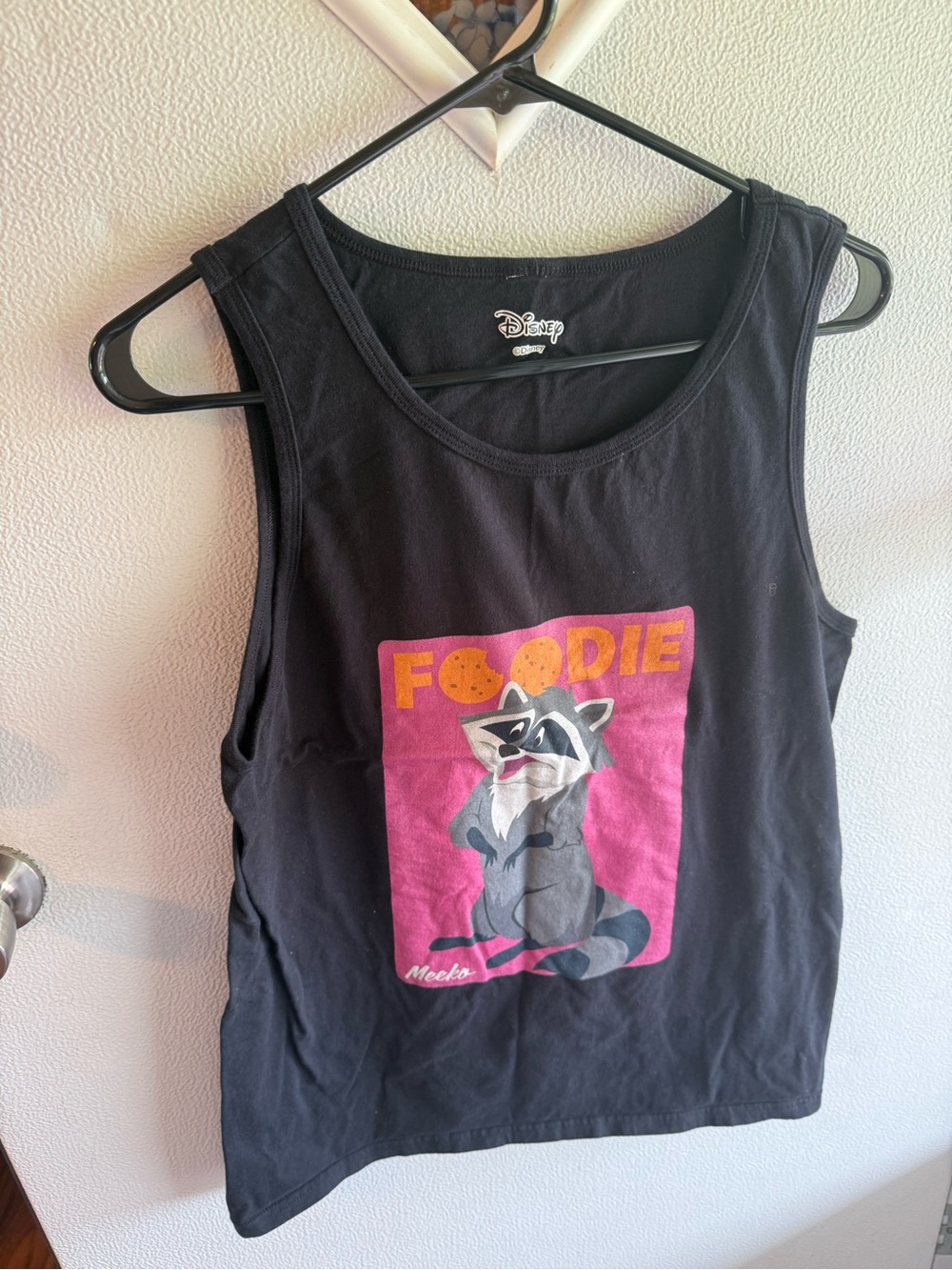 Disney Black Graphic Logo Tank Top with Cream Accent